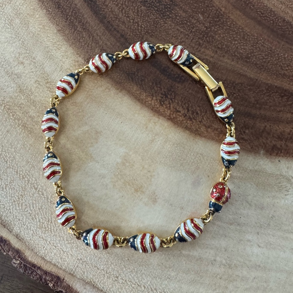 Joan Rivers Gold and Red Beaded Bracelet